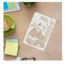 1Pc Panda And Bamboo Drawing And Painting Stencil 11.7x8.3 Inch Plastic Stencils