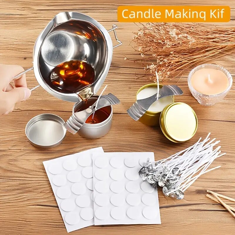 202pcs DIY Candle Tool Kit Set With Cuttable Wax Core | Centerer & Fixed Sticker