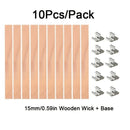 10pcs DIY Wooden Candle Wick | Aromatherapy Slotted Wooden Wick | Soy Wax Wooden Wick | Candle Wick | Wood Chip Wick With Base 0.24"/0.59"