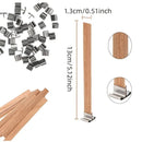 20pcs | 10 Wood Chips + 10 Clips | 5.12"*0.51" Scented Candle Wood Chip Wick Set