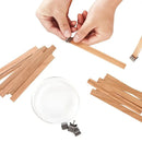 20pcs | 10 Wood Chips + 10 Clips | 5.12"*0.51" Scented Candle Wood Chip Wick Set