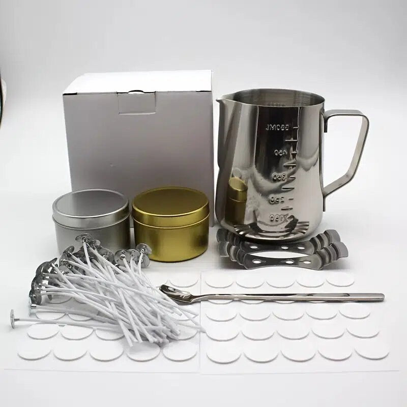 Candle Making Kit With Pouring Pot | Candle Cotton Wick, Wick Holders | Stirring Spoon