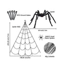 Outdoor Halloween Decorations 295'' | Halloween Spider Web Decor 59'' Scary Giant Spider 100 Small Fake Spiders