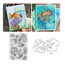 Mermaid Wishes Cutting Dies And Stamps Set For DIY Scrapbooking Decoration