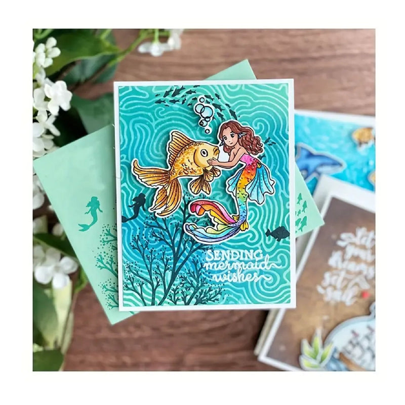 Mermaid Wishes Cutting Dies And Stamps Set For DIY Scrapbooking Decoration