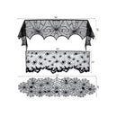 5 Pack Halloween Decorations | Round Black Lace Runner Tablecloth Cobweb