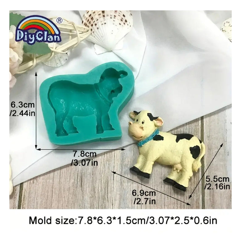 1 Piece Cute Duck Dog Sheep Cow Model Fondant Silicone Mold