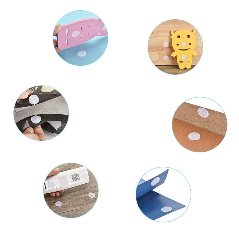 Self-Adhesive Dots | 1000 Units | Set Of 500 Pairs | 0.59 Inch | 15mm Diameter | 15mm Nylon Sticky Coins