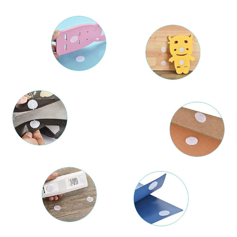 Self-Adhesive Dots | 1000 Pieces | Set Of 500 Pairs | 0.39 Inch Hook And Loop Dot Tape | 10mm Diameter