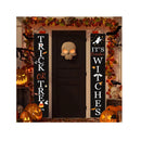 Outdoor Halloween Decorations | Trick or Treating & It is October Witches Front Porch Banners