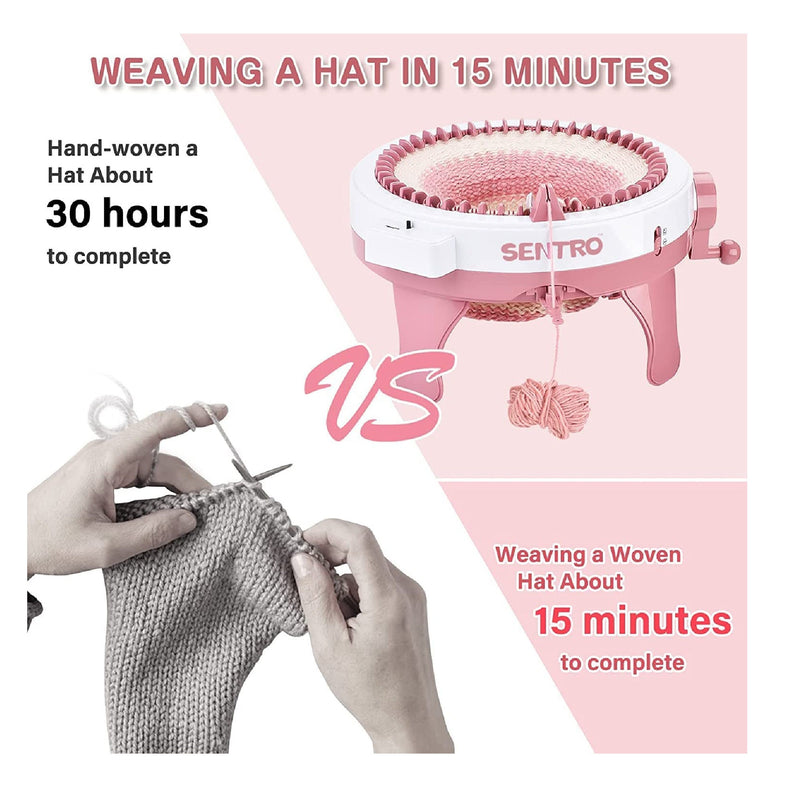 48 Needles Knitting Machine DIY Kit with Row Counter, Hat Knitting Machine  for Adults and Kids, Knitting Loom Machine with 2 Weaving Methods for Scarf  Hat Gloves Christmas Gift