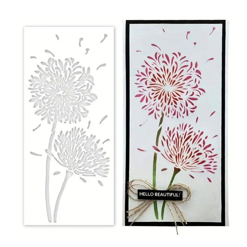 Two Chrysanthemums Simple Style DIY Craft Layering Stencil For Wall Painting Scrapbooking