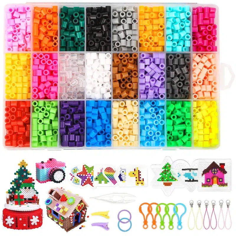 4000Pcs Bead Set | Fuse Beads Kit | Craft Kits For Kids With Pegboards | Tweezers | Children Art And Crafts Gift | For Old Boys And Girls