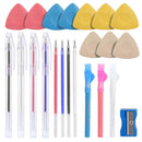 Tailor's Chalk | Sewing Fabric Chalk And Quilting Fabric Markers | 10 Tailor's chalks | 4 Heat-Erasable Fabric Markers With 4 Fefills