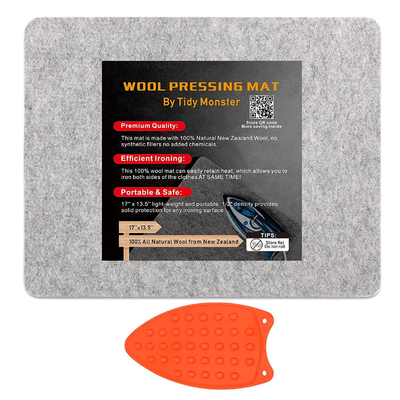 17''x13.5'' Wool Pressure Mat For Quilting | 100% New Zealand Wool | Wool Ironing Mat