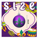 Watayo 12 Piece Mardi Gras Hanging Ball Ornaments | 2 Inch Mardi Gras Shatterproof Ball - Purple Green Gold Glitter Tree Ornaments