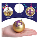 Watayo 12 Piece Mardi Gras Hanging Ball Ornaments | 2 Inch Mardi Gras Shatterproof Ball - Purple Green Gold Glitter Tree Ornaments