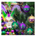 Watayo 12 Piece Mardi Gras Hanging Ball Ornaments | 2 Inch Mardi Gras Shatterproof Ball - Purple Green Gold Glitter Tree Ornaments