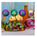 Watayo 12 Piece Mardi Gras Hanging Ball Ornaments | 2 Inch Mardi Gras Shatterproof Ball - Purple Green Gold Glitter Tree Ornaments