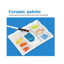 Falling in Art Artist Ceramic Palette | 8 Well Rectangle Porcelain Watercolor Paint Palette