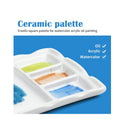 Falling in Art Artist Ceramic Palette | 8 Well Rectangle Porcelain Watercolor Paint Palette