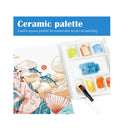 Falling in Art Artist Ceramic Palette | 8 Well Rectangle Porcelain Watercolor Paint Palette