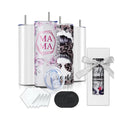 4-Pack 20oz Sublimation Slim Tumblers | Double-Wall Stainless Steel Case with Lid | Color White