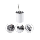 Stainless steel sublimation cup | 10-Ounce Bottles with Straw and Lid | 4-pack  Color White