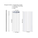 30oz Sublimation Slim Tumbler Set | Stainless Steel Sheets in Bulk with Sublimation Shrink Wrap Films | Color White