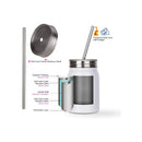 Wide Mouth Stainless Steel Sublimation Tumbler | 17 OZ Bottle with Lid and Straw | Color White