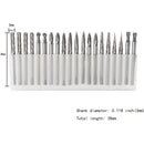 GOXAWEE 20pcs Arbide Burrs Set 1/8 Shank Diameter Double Cut Tungsten Carbide Burs Rotary File Carving Grinding Bit