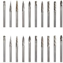 GOXAWEE 20pcs Arbide Burrs Set 1/8 Shank Diameter Double Cut Tungsten Carbide Burs Rotary File Carving Grinding Bit