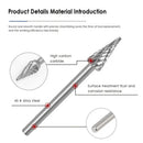 Carbide Tungsten Steel Rotary File Atomized Woodworking Carving Slotted Grinding Head Abrasive Set