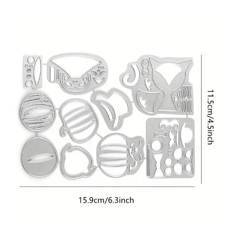 Hip Haunts Vampire Cat & Pumpkin Cutting Die Set For DIY Scrapbooking