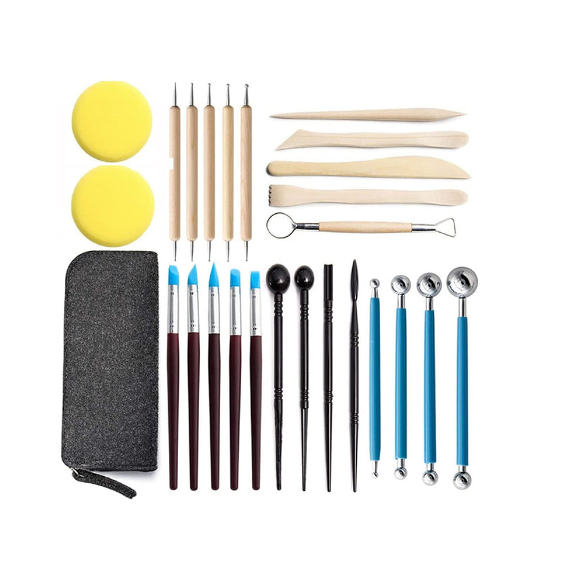 5 Pcs Pottery Tools Clay Modeling Sculpting Kits Silicone Rubber Tip Fimo  Clay 