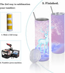 8 Pack Straight Sublimation Tumblers Set 20 Oz Skinny | Stainless Steel Skinny Sublimation Tumbler Blank With Shrink Wrap Film Lid Straw Set
