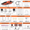 GOXAWEE Rotary Tool Kit With 180 Rotary Tool Accessories | Flex Shaft & Universal Collet | 5 Variable Speed Rotary Multi-Tool