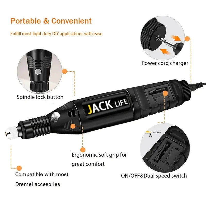 Rotary Tool Kit With 58pcs Rotary Tool Accessories & Flex Shaft | 5 Variable Speed Rotary Multi-Tool For Crafting DIY Project