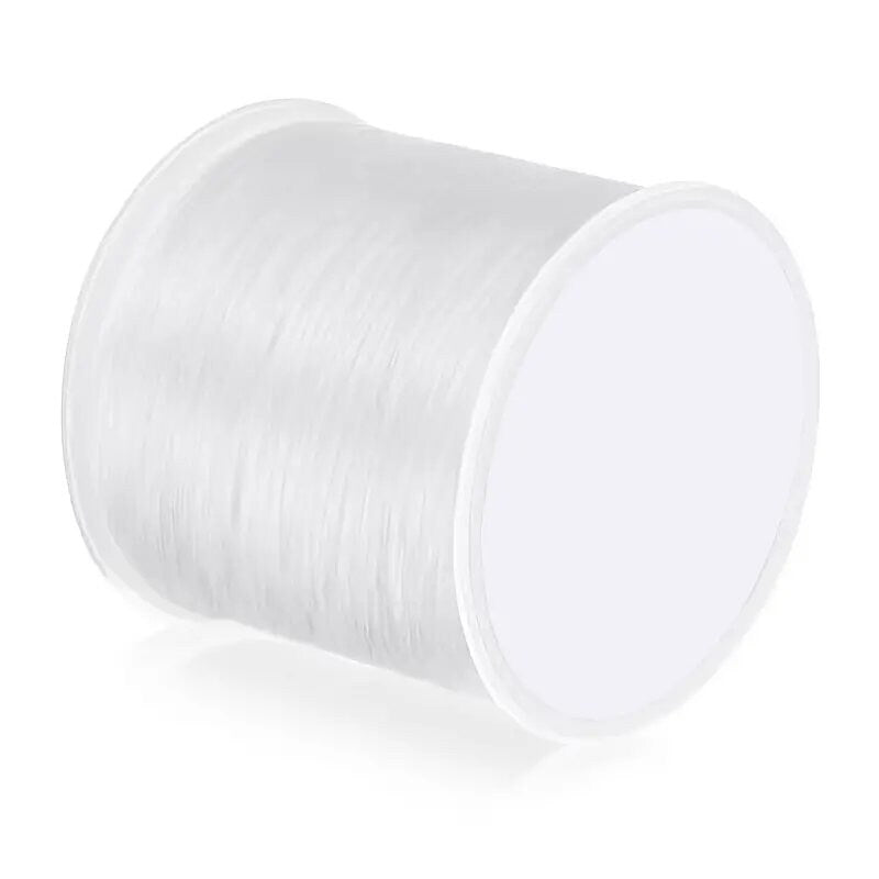 1 Roll Elastic Cords 109yard | Elastic Beaded Line & Rope | Clear Elastic String And Black Flat Elastic Cord