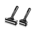 2Pcs Rubber Roller Brayer Rollers Hard Rubber 4 and 2.2 Inch for Printmaking | Color Black