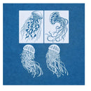 4 Jellyfish Theme Templates | Jellyfish Theme Hollow Spray Paint Stencil