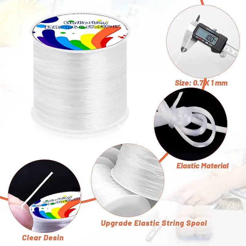 1mm 100m/328ft Elastic Bracelet String Cord Stretch Bead Cord For Jewelry Making And Bracelet Making