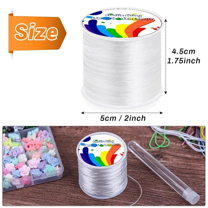 1mm 100m/328ft Elastic Bracelet String Cord Stretch Bead Cord For Jewelry Making And Bracelet Making