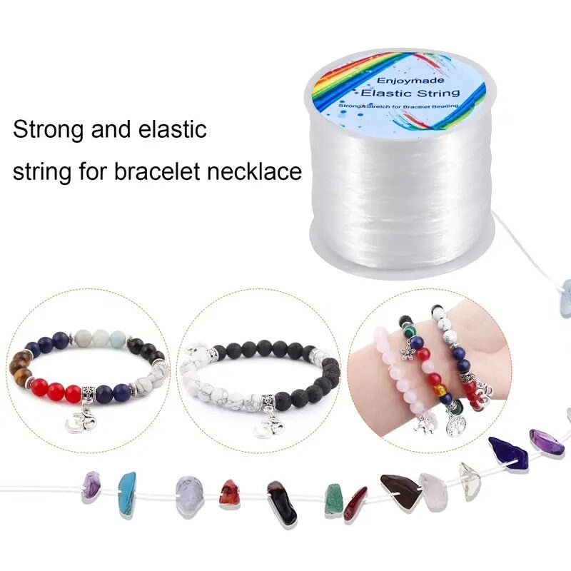 1pc Rainbow Elastic Beading Cord, Colorful Stretchy Crafting Thread String  Cord For Jewelry Making Bracelet Necklace DIY Craft Bead String Beading