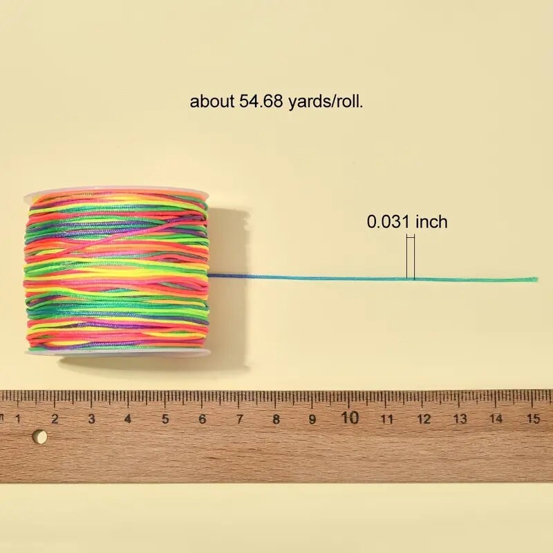 1mm Rainbow Elastic Cord Beading Thread Stretch String for Bracelet Making  109 Yard