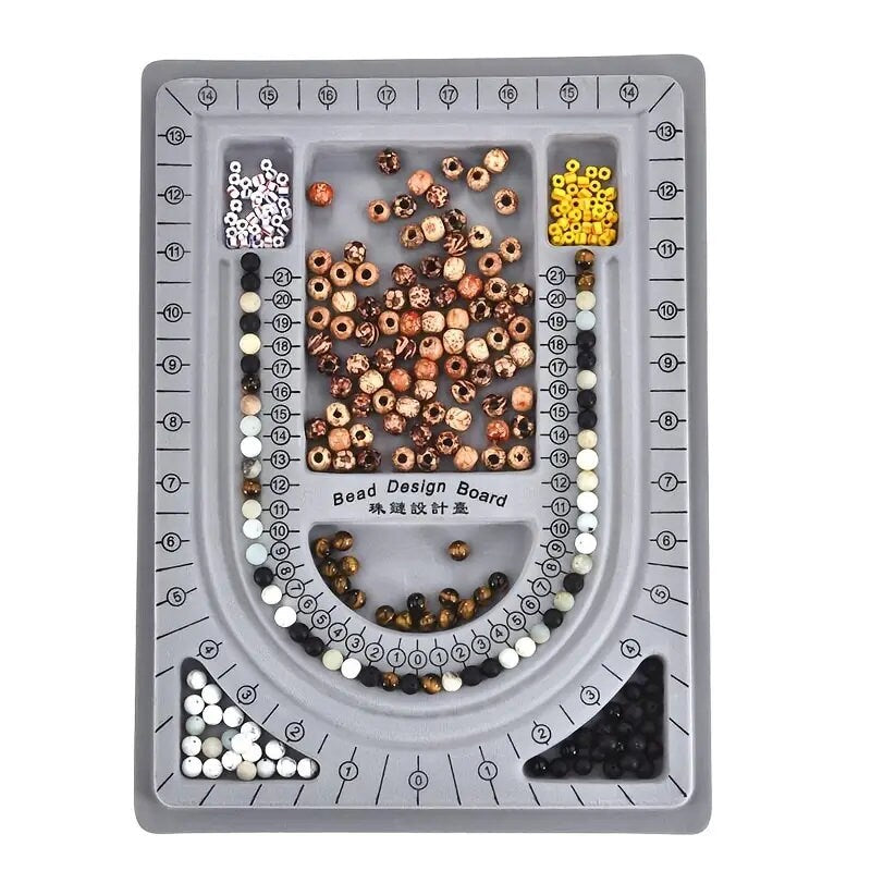 Flocked Bead Board For DIY Bracelet Necklace Beading Jewelry Making Organizer Tray Design Craft Measuring Tool Accessories