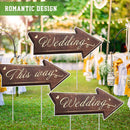 Wedding Directional Road Sign Wedding Directional Arrow Yard Sign with Exquisite Double-sided Printing Wedding Directional Signs | 5 Pieces