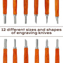 12pcs Wood Carving Tool Set SK2 Carbon Steel Wood Carving Chisels Set Portable Complete Wood Engraving Tool Kit With Wood Handle