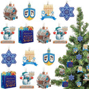 Hanukkah Ornaments Wooden Chanukah Jewish Dreidel Jewish Menorah Hanukkah 6-Pointed Star Happy Hanukkah Present Bag (Chic Style,24 Pieces)