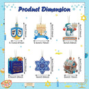 Hanukkah Ornaments Wooden Chanukah Jewish Dreidel Jewish Menorah Hanukkah 6-Pointed Star Happy Hanukkah Present Bag (Chic Style,24 Pieces)